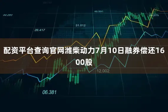 配资平台查询官网潍柴动力7月10日融券偿还1600股